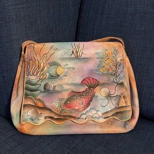 Hand painted leather bag